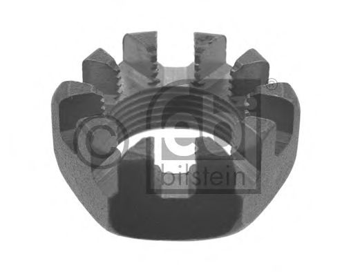 коронна гайка; гайка, шийка на оста