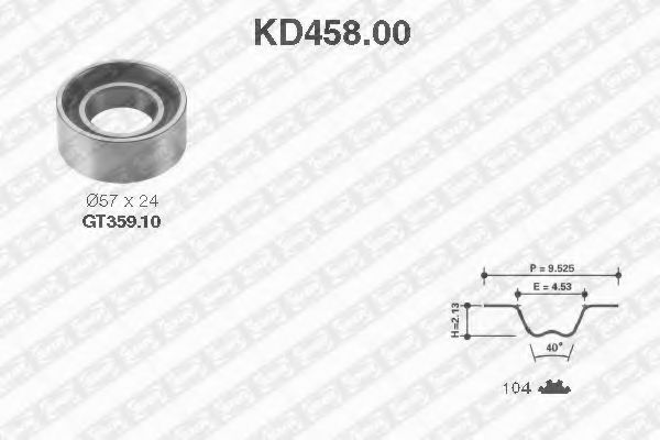 комплект ангренажен ремък KD458.00