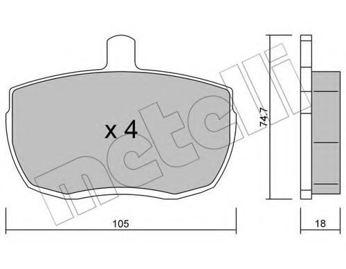 комплект спирачно феродо, дискови спирачки 22-0016-0