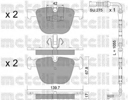 комплект спирачно феродо, дискови спирачки
