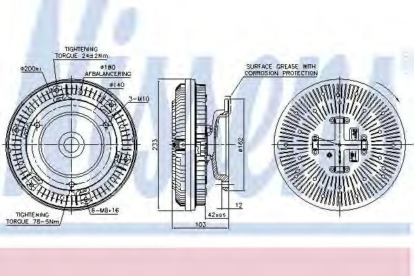 съединител, вентилатор на радиатора 86040