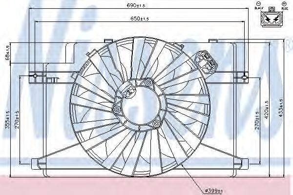 вентилатор, охлаждане на двигателя 85106
