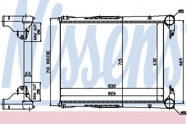интеркулер (охладител за въздуха на турбината) 96967