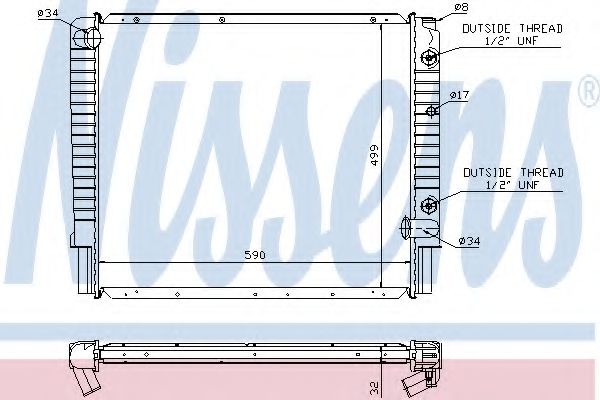 радиатор, охлаждане на двигателя 65523A