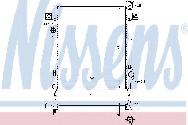 радиатор, охлаждане на двигателя 61030