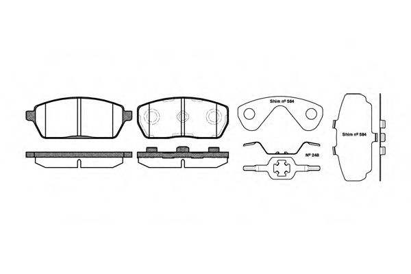 комплект спирачно феродо, дискови спирачки 0593.00
