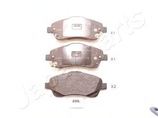 комплект спирачно феродо, дискови спирачки PA-206AF