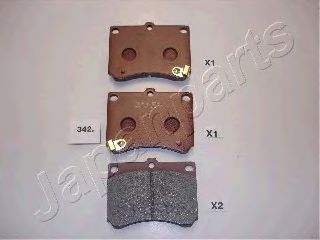 комплект спирачно феродо, дискови спирачки PA-342AF