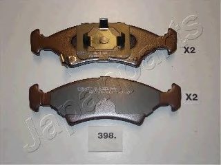 комплект спирачно феродо, дискови спирачки PA-398AF