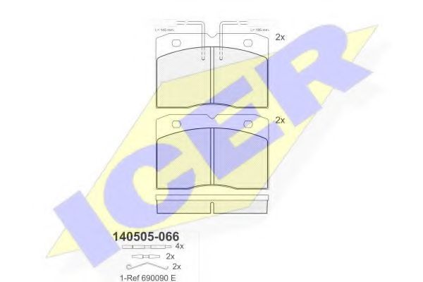 комплект спирачно феродо, дискови спирачки 140505