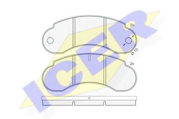 комплект спирачно феродо, дискови спирачки 140558