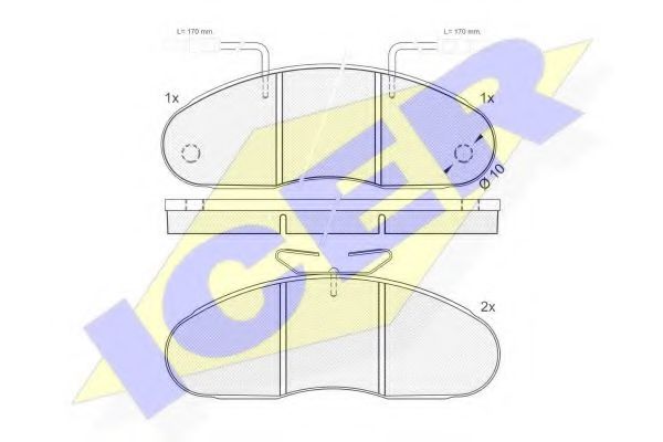 комплект спирачно феродо, дискови спирачки 140561