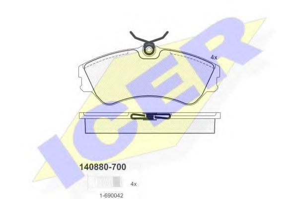 комплект спирачно феродо, дискови спирачки 140880-700