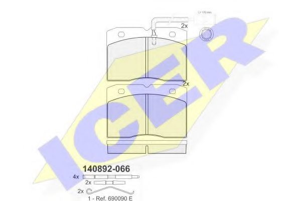 комплект спирачно феродо, дискови спирачки 140892