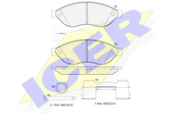 комплект спирачно феродо, дискови спирачки 141803-203
