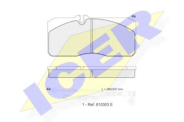 комплект спирачно феродо, дискови спирачки 151088-120