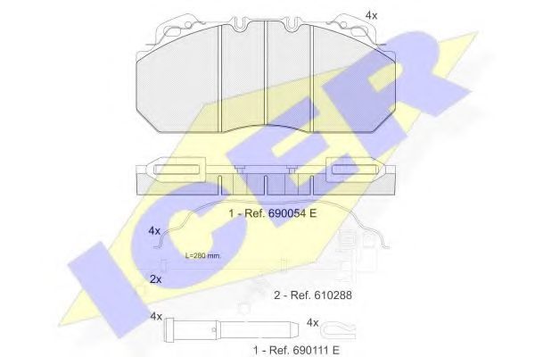 комплект спирачно феродо, дискови спирачки 151163-119