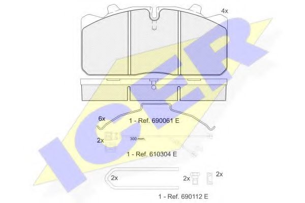 комплект спирачно феродо, дискови спирачки 151253-122