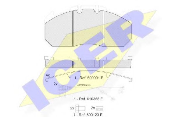комплект спирачно феродо, дискови спирачки 151405-122