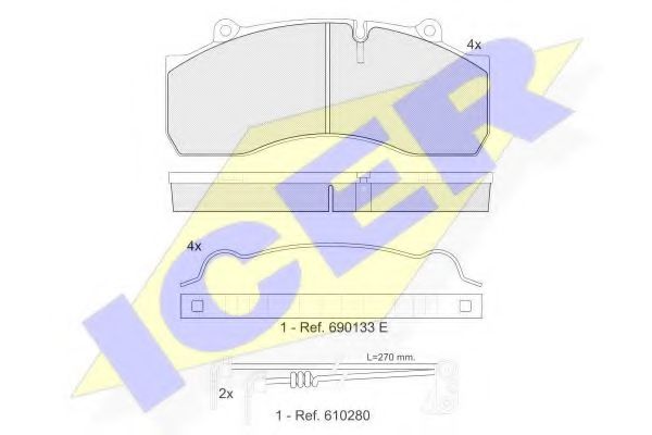 комплект спирачно феродо, дискови спирачки 151437-118