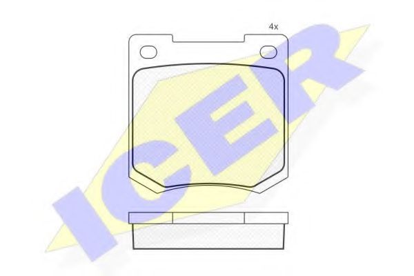 комплект спирачно феродо, дискови спирачки 180044