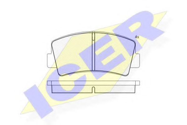 комплект спирачно феродо, дискови спирачки 180106