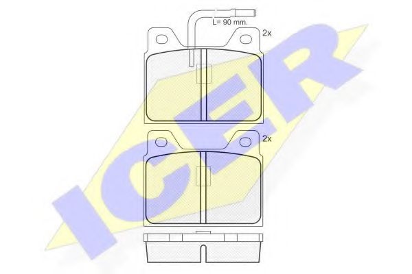 комплект спирачно феродо, дискови спирачки 180127