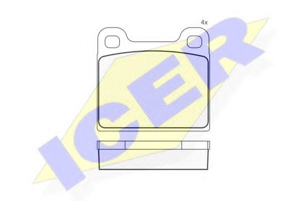 комплект спирачно феродо, дискови спирачки 180386