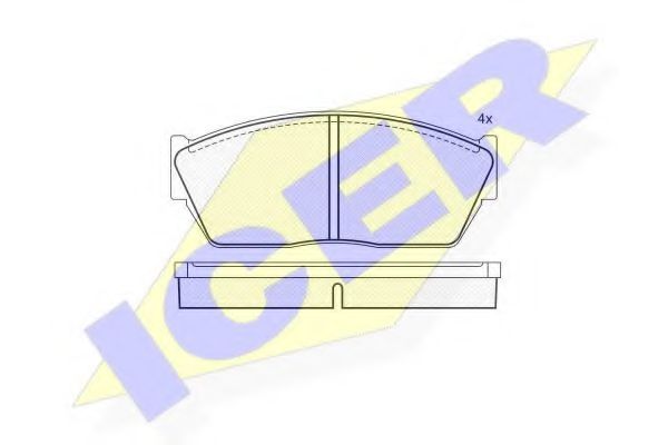 комплект спирачно феродо, дискови спирачки 180388