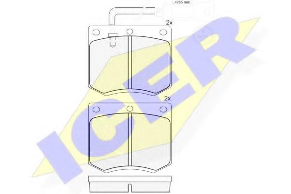 комплект спирачно феродо, дискови спирачки 180402