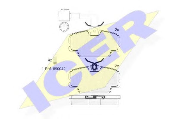 комплект спирачно феродо, дискови спирачки 180419-006