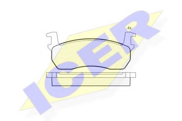 комплект спирачно феродо, дискови спирачки 180424