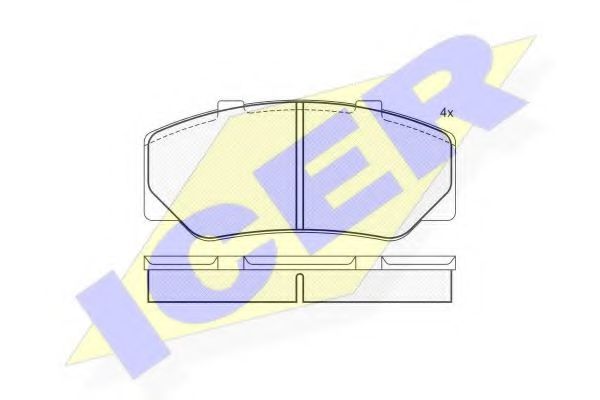 комплект спирачно феродо, дискови спирачки 180472