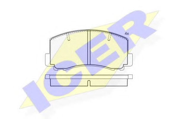 комплект спирачно феродо, дискови спирачки 180502