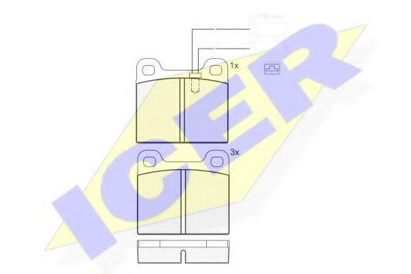 комплект спирачно феродо, дискови спирачки 180532