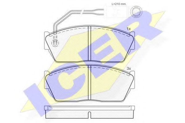 комплект спирачно феродо, дискови спирачки 180536