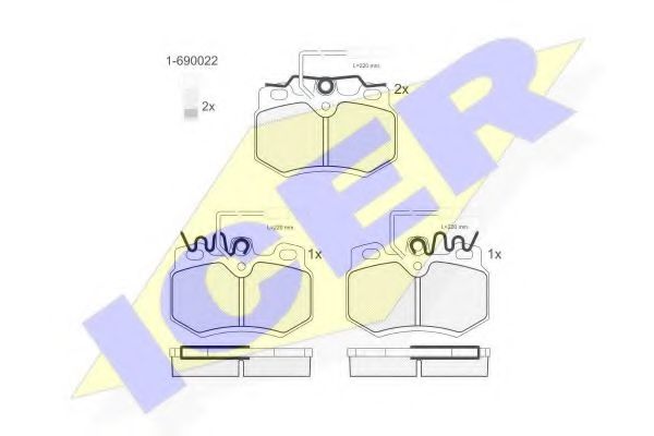комплект спирачно феродо, дискови спирачки 180553-203