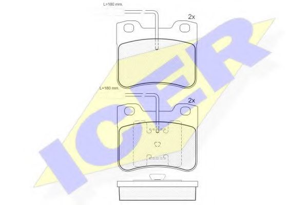 комплект спирачно феродо, дискови спирачки 180691