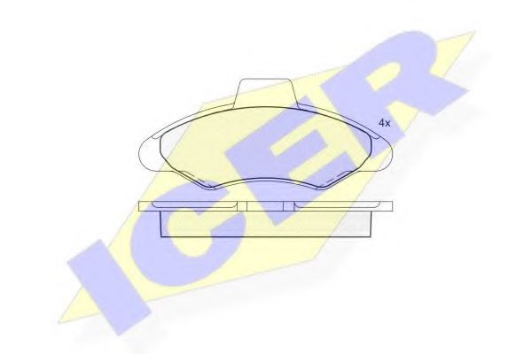 комплект спирачно феродо, дискови спирачки 180790