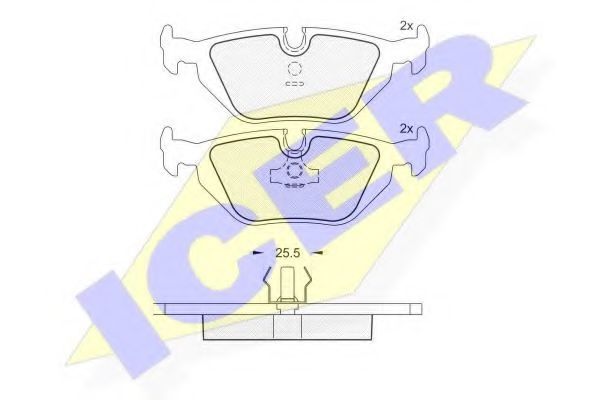 комплект спирачно феродо, дискови спирачки 180802
