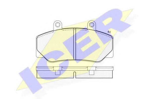 комплект спирачно феродо, дискови спирачки 180837