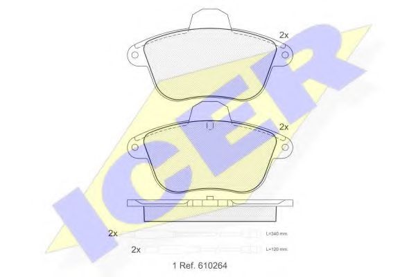 комплект спирачно феродо, дискови спирачки 180856