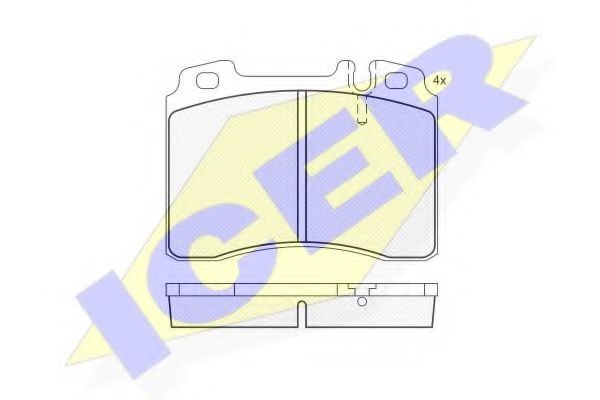 комплект спирачно феродо, дискови спирачки 180861-200