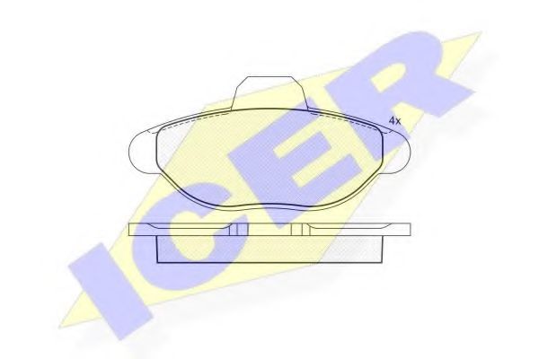 комплект спирачно феродо, дискови спирачки 180923