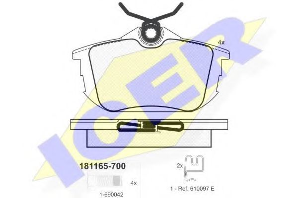 комплект спирачно феродо, дискови спирачки 181165-700