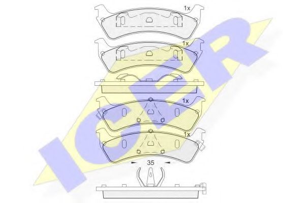 комплект спирачно феродо, дискови спирачки 181409