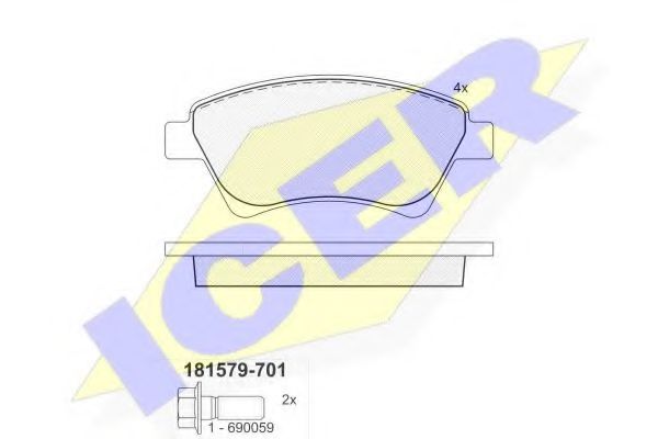 комплект спирачно феродо, дискови спирачки 181579-701