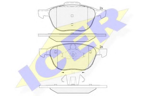 комплект спирачно феродо, дискови спирачки 181617-202