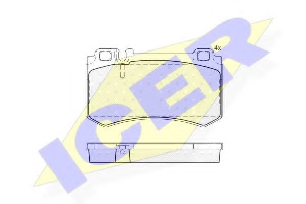 комплект спирачно феродо, дискови спирачки 181680