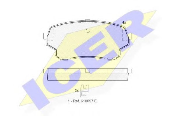 комплект спирачно феродо, дискови спирачки 181715